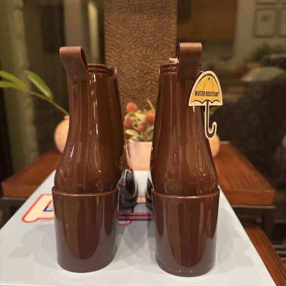 JEFFREY CAMPBELL Size 9 Hurricane Chelsea Waterproof Coffee Ankle Bootie New - Picture 5 of 10